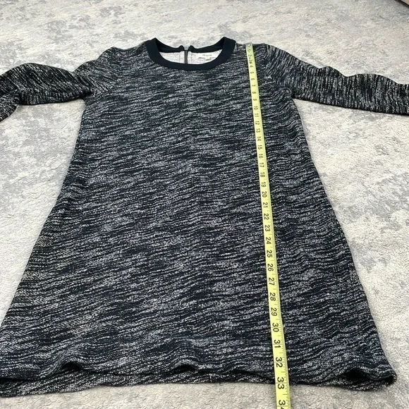 Madewell Marled Charcoal Gray Sweatshirt Dress Long Sleeve Sz M - Picture 6 of 12
